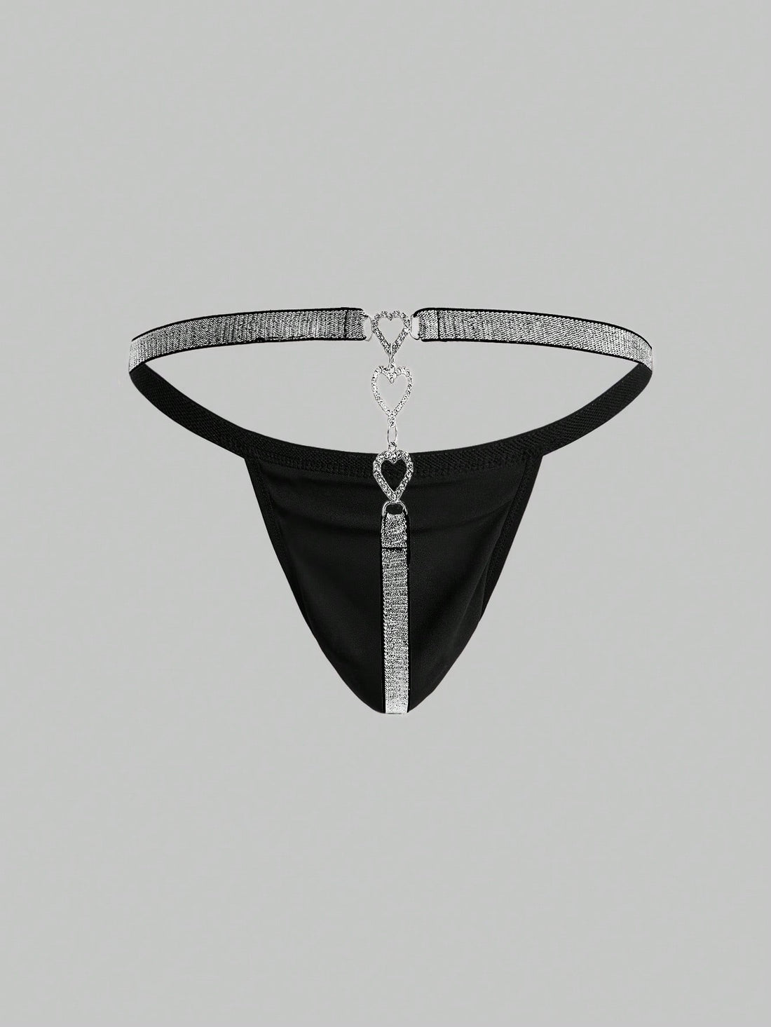 Men’s Lightweight Shorts With Rhinestone Heart Chain Detail