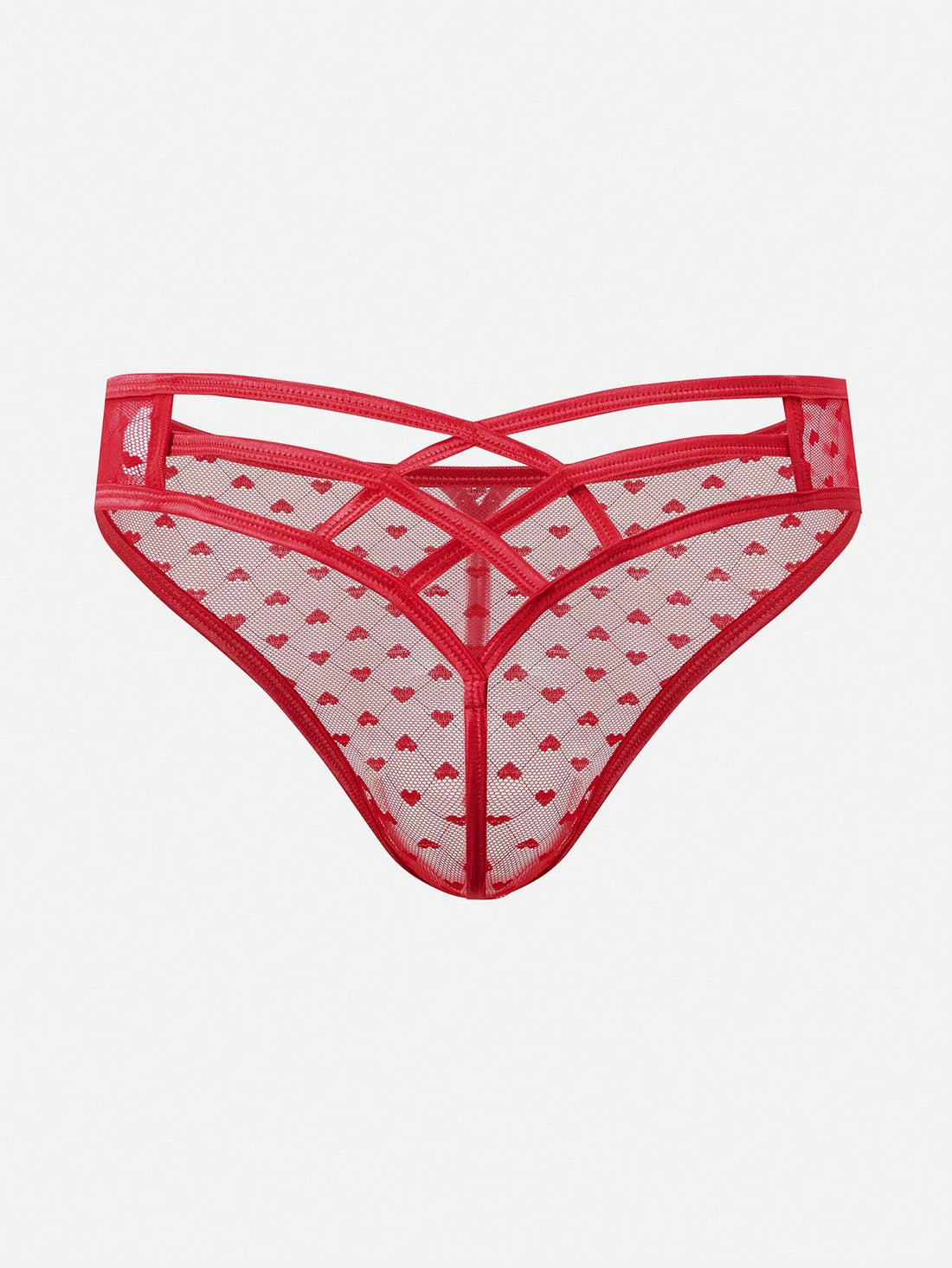 Men’s Casual Shorts With Criss Cross Heart Print Lace Detail