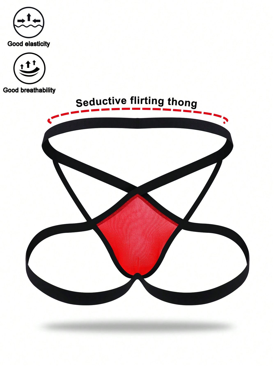 Men’s Vibrant Red Mesh Shorts Backless Minimal Style